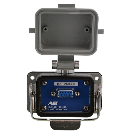 Automation Systems Interconnect Panel Interface Female DB9 Connector, Enclosed Panel Feed Through 9 Pin D Sub, IP65 and NEMA 4X RAI-DSUB9F